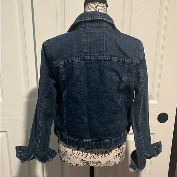 MICHAEL Michael Kors Blue Jean Jacket Cropped Fitted - Picture 3 of 4